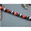 Image 8 : Sterling Silver and Red Lapis Bead Necklace w/ Red Lapis Pendant-Marked LA-Fleur Weight: 62.8 Grams 