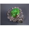 Image 1 : Sterling Silver Bracelet w/ Green Stone-Marked JME Weight: 48.3 Grams Retail: $459.00