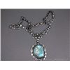 Image 2 : Sterling Silver Stamped Necklace w/ Turquoise Pendant-Marked J Weight: 113.1 Grams Retail: $1,650.00