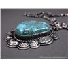 Image 5 : Sterling Silver Stamped Necklace w/ Turquoise Pendant-Marked J Weight: 113.1 Grams Retail: $1,650.00
