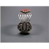 Image 5 : Sterling Silver Stamped Cuff Bracelet w/ Coral Blossom Stones-Marked ERB Weight: 101.8 Grams Retail: