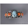 Image 2 : Sterling Sliver Bracelet w/ Turquoise, Orange, Purple Stone-Marked CH Weight: 62.7 Grams Retail: $83