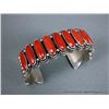 Image 1 : Sterling Silver Cuff Bracelet w/ Coral/Lapis Stones-Marked ERB Weight: 112.9 Grams Retail: $1,495.00