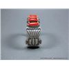 Image 5 : Sterling Silver Cuff Bracelet w/ Coral/Lapis Stones-Marked ERB Weight: 112.9 Grams Retail: $1,495.00