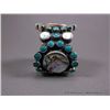 Image 5 : Sterling Silver Bracelet w/ Mother Of Pearl and Blue Stone Blue Dia Nv-Marked J Weight: 125.2 Grams 