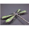 Image 2 : Sterling Silver Dragon Fly Pin Inlaid w/ Green Stone-Marked W Weight: 14 Grams Retail: $320.00