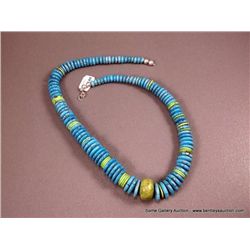 Turquoise Stone Necklace w/ Sterling Silver Clasp Weight: 163.2 Grams Retail: $295.00