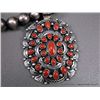 Image 3 : Sterling Silver Beaded Necklace W/ Coral Blossom Pendant-Marked D. Livingston Weight: 113.3 Grams Re