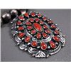 Image 4 : Sterling Silver Beaded Necklace W/ Coral Blossom Pendant-Marked D. Livingston Weight: 113.3 Grams Re