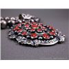Image 6 : Sterling Silver Beaded Necklace W/ Coral Blossom Pendant-Marked D. Livingston Weight: 113.3 Grams Re