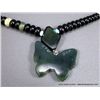 Image 10 : Black and Colored Bead Necklace w/ Inlaid Stone Butterfly Pendent, Chris Nieto, Santo   Domingo, Wei