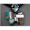 Image 4 : Black and Colored Bead Necklace w/ Inlaid Stone Butterfly Pendent, Chris Nieto, Santo   Domingo, Wei