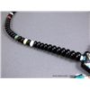 Image 6 : Black and Colored Bead Necklace w/ Inlaid Stone Butterfly Pendent, Chris Nieto, Santo   Domingo, Wei