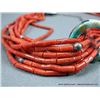 Image 8 : Red Stone Multi Strand Necklace W/ Inlaid Turquoise and Other Stone Weight: 187.6 Grams Retail: $4,1