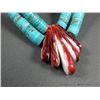 Image 10 : Heshie Turquoise Beaded Necklace w/ Red Pendants by Lupe Lavato Weight: 186.7 Grams Retail: $800.00
