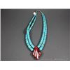 Image 2 : Heshie Turquoise Beaded Necklace w/ Red Pendants by Lupe Lavato Weight: 186.7 Grams Retail: $800.00