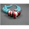Image 4 : Heshie Turquoise Beaded Necklace w/ Red Pendants by Lupe Lavato Weight: 186.7 Grams Retail: $800.00