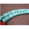 Image 8 : Heshie Turquoise Beaded Necklace w/ Red Pendants by Lupe Lavato Weight: 186.7 Grams Retail: $800.00
