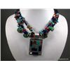 Image 1 : Multi Strand Beaded Necklace W/ Inlaid Stone Pendent, Daniel Coriz Weight: 103.6 Grams Retail: $795.
