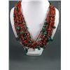 Image 1 : Multi Strand Brown & Orange Beads W/  Turquoise Daniel Coriz Weight: 159.3 Grams Retail: $795.00