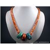 Image 1 : Heshie Orange Stone Necklace W/ 3 Inlaid Rings Weight: 114.3 Grams Retail: $1,280.00