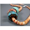 Image 5 : Heshie Orange Stone Necklace W/ 3 Inlaid Rings Weight: 114.3 Grams Retail: $1,280.00
