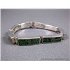 Image 1 : Sterling Silver Bracelet w/ Inlaid Turquoise- Marked C Weight: 29.5 Grams Retail: $699.00