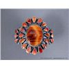 Image 2 : Sterling Silver Squash Blossom Bracelet w/ Orange Stone-Marked DB Weight: 60.1 Grams Retail: $480.00