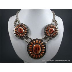 Sterling Silver Orange Blossom Necklace-Marked w/ Cross Arrows Weight: 138.9 Grams Retail: $1,095.00