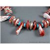 Image 3 : Red Coral and Turquoise and Sterling Silver Necklace-Marked w/ a Crowing Rooster Weight: 159.6 Grams