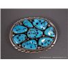 Image 1 : Sterling Silver and Turquoise Belt Buckle-Marked M. Spencer Weight: 83.9 Grams Retail: $960.00
