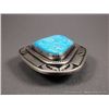 Image 3 : sterling Silver Belt Buckle w/ Large Turquoise Stone-Marked J Weight: 121.6 Grams Retail: $1,200.00