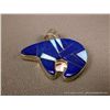 Image 2 : Inlaid Blue Stone and Opal Bear Pendant-Marked Calvin Begay Weight: 13.1 Grams Retail: $240.00