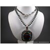 Image 1 : Multicolored Beaded Brown Stone Sterling Silver Necklace-Marked Ray Bennett Weight: 106.1 Grams Reta