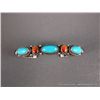 Image 2 : Sterling Silver Bracelet w/ Turquoise, Orange and Purple Stones-Marked D. Cadman Weight: 37.8 Grams 