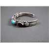 Image 3 : Sterling Silver Bracelet w/ Turquoise, Orange and Purple Stones-Marked D. Cadman Weight: 37.8 Grams 