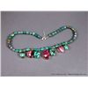 Image 2 : Beaded Turquoise Sterling Silver Necklace w/ Purple Stones-Marked Shay Weight: 61.5 Grams Retail: $5