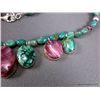 Image 4 : Beaded Turquoise Sterling Silver Necklace w/ Purple Stones-Marked Shay Weight: 61.5 Grams Retail: $5