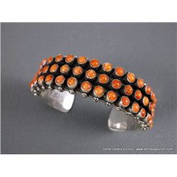 Sterling Silver bracelet w/ Orange Stones-Marked NB Weight: 55 Grams Retail: $480.00