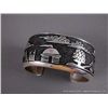 Image 1 : Sterling Silver Bracelet w/ Sand Casted Navajo Landscape-Marked Thomas Singer Weight: 48.3 Grams Ret