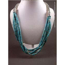 Turquoise and Sterling Silver Beaded Necklace Weight: 135.2 Grams Retail: $695.00