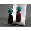 Image 2 : Turquoise and Purple Sterling Silver Earrings- Marked Shay Weight: 12.2 Grams Retail: $595.00