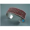Image 1 : Red Petite Point Square Sterling Silver Bracelet- Marked Livingsten Weight: 55.7 Grams Retail: $ 795