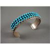 Image 1 : Turquoise Petite Point Square Sterling Silver Bracelet Weight: 45 Grams Retail: $ 495.00
