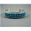 Image 2 : Turquoise Petite Point Square Sterling Silver Bracelet Weight: 45 Grams Retail: $ 495.00