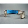 Image 4 : Turquoise Petite Point Square Sterling Silver Bracelet Weight: 45 Grams Retail: $ 495.00