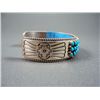 Image 5 : Turquoise Petite Point Square Sterling Silver Bracelet Weight: 45 Grams Retail: $ 495.00