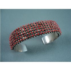 Red Petite Point Square Silver Bracelet-Marked S. Haloo Weight: 44.5 Grams Retail: $ 880.00