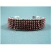 Image 2 : Red Petite Point Square Silver Bracelet-Marked S. Haloo Weight: 44.5 Grams Retail: $ 880.00