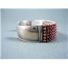 Image 3 : Red Petite Point Square Silver Bracelet-Marked S. Haloo Weight: 44.5 Grams Retail: $ 880.00